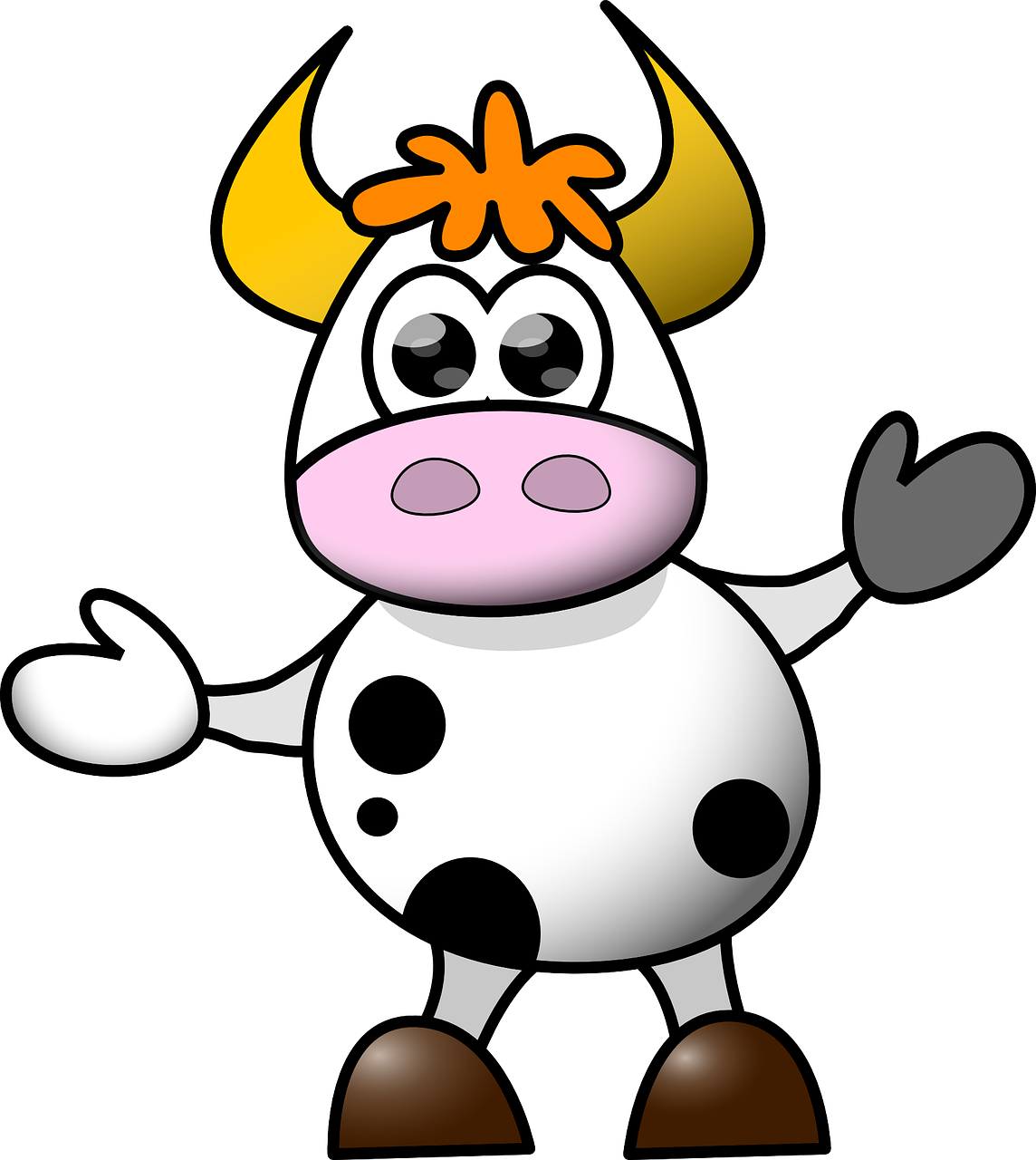Cow Clipart Moo - Cartoon Cow (1144x1280)