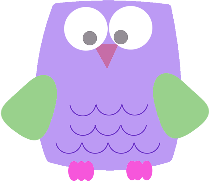 Lila Funny Owl Clipart - Cute Purple Owl Clipart Transparent (679x709)
