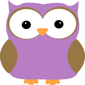 Purple Owl Clip Art Image With Brown Wings - Owl Wing Clipart (354x355)