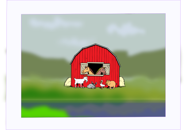 Barn Yard Painting Clip Art - Farm Animals (600x427)