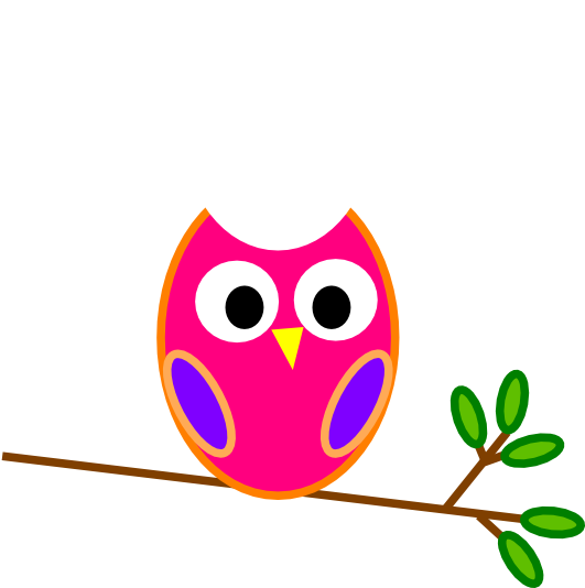 Orange - Owl - Clipart - Happy Owl Clip Art (600x533)