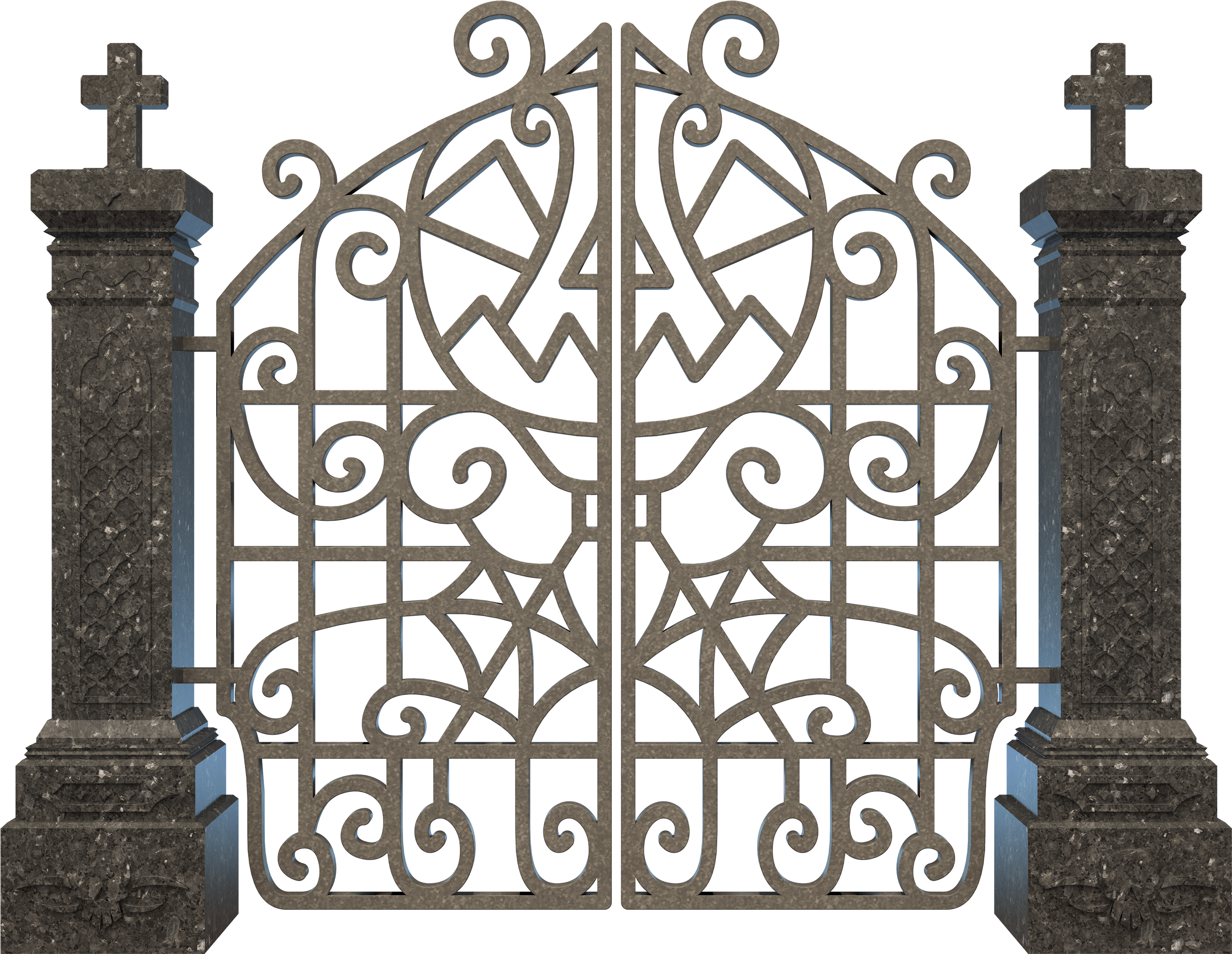 Halloween Graveyard Gate Png Clipart Image - Graveyard Gate Png (3000x2428)