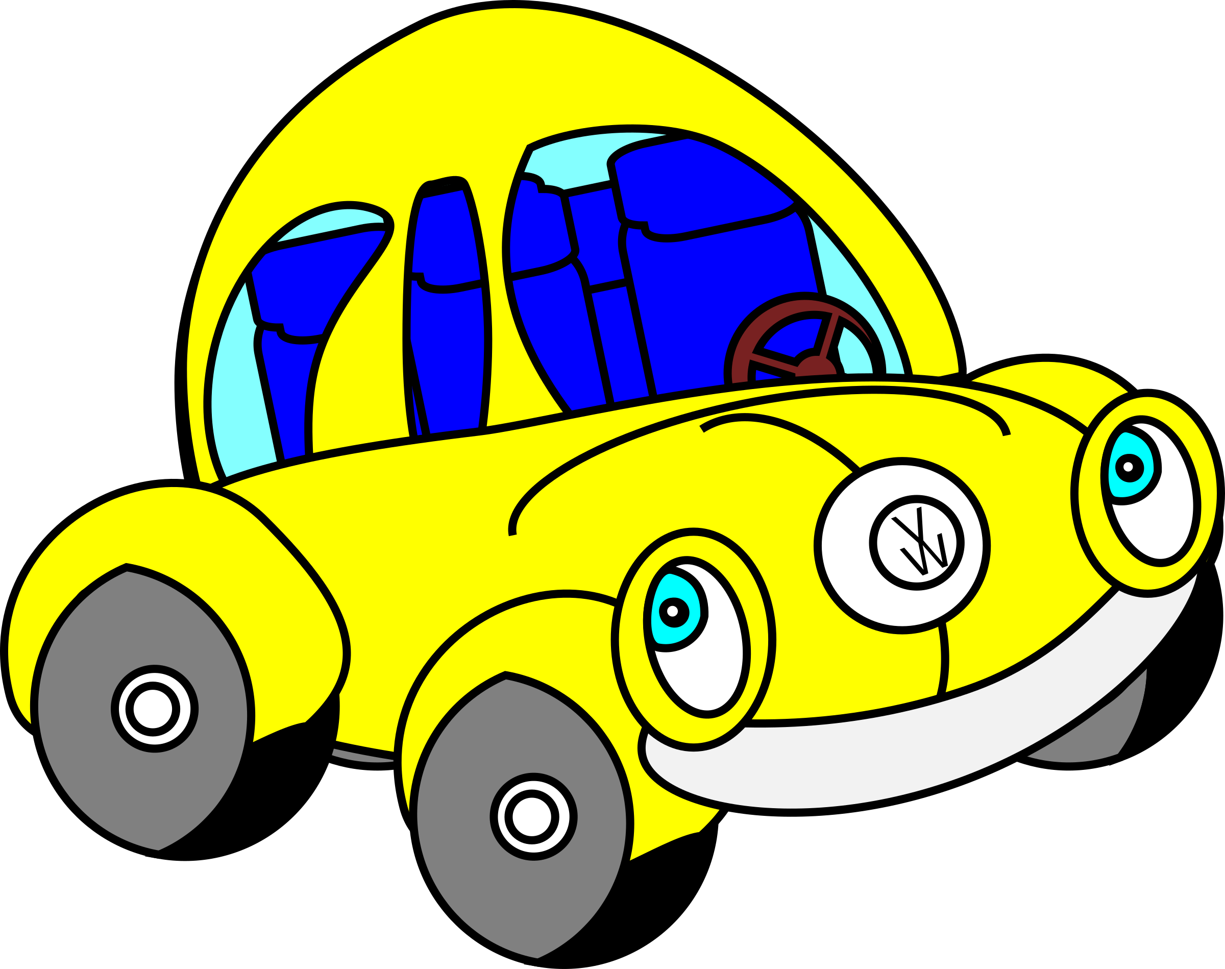 Happy Beatle Clipart, Vector Clip Art Online, Royalty - Happy Vw Beetle (2400x1898)
