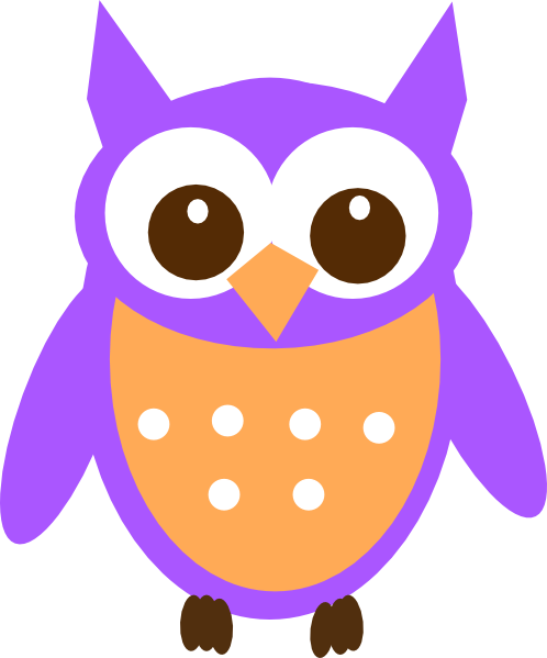Purple - Owl - Clipart - Purple Owl Clip Art (498x599)