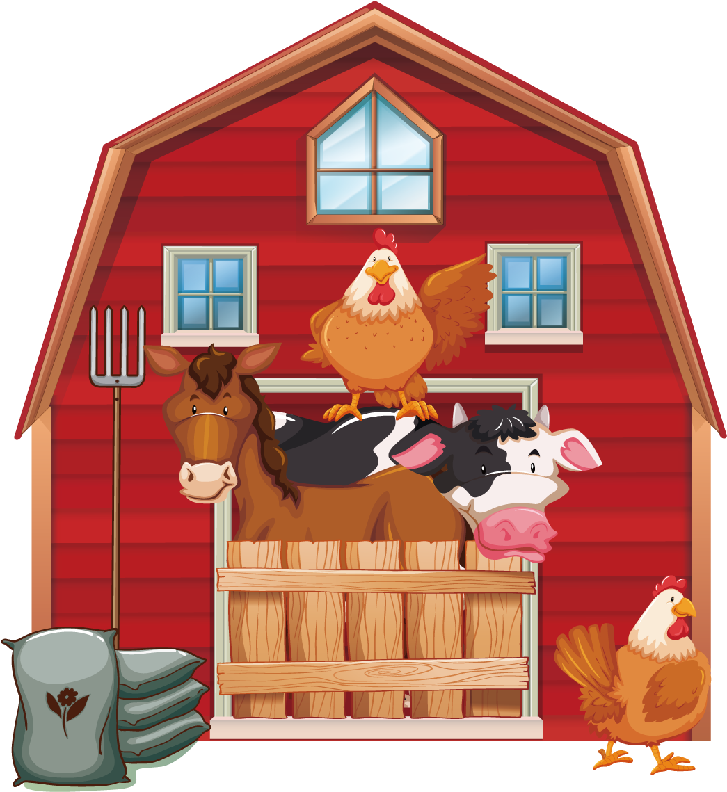 Cattle Silo Farm Barn Clip Art - Farm Barn Animals Free (1200x1200)