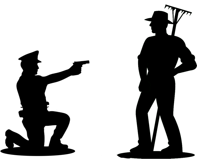 Farmer Silhouette Clipart - Police Officer (700x560)
