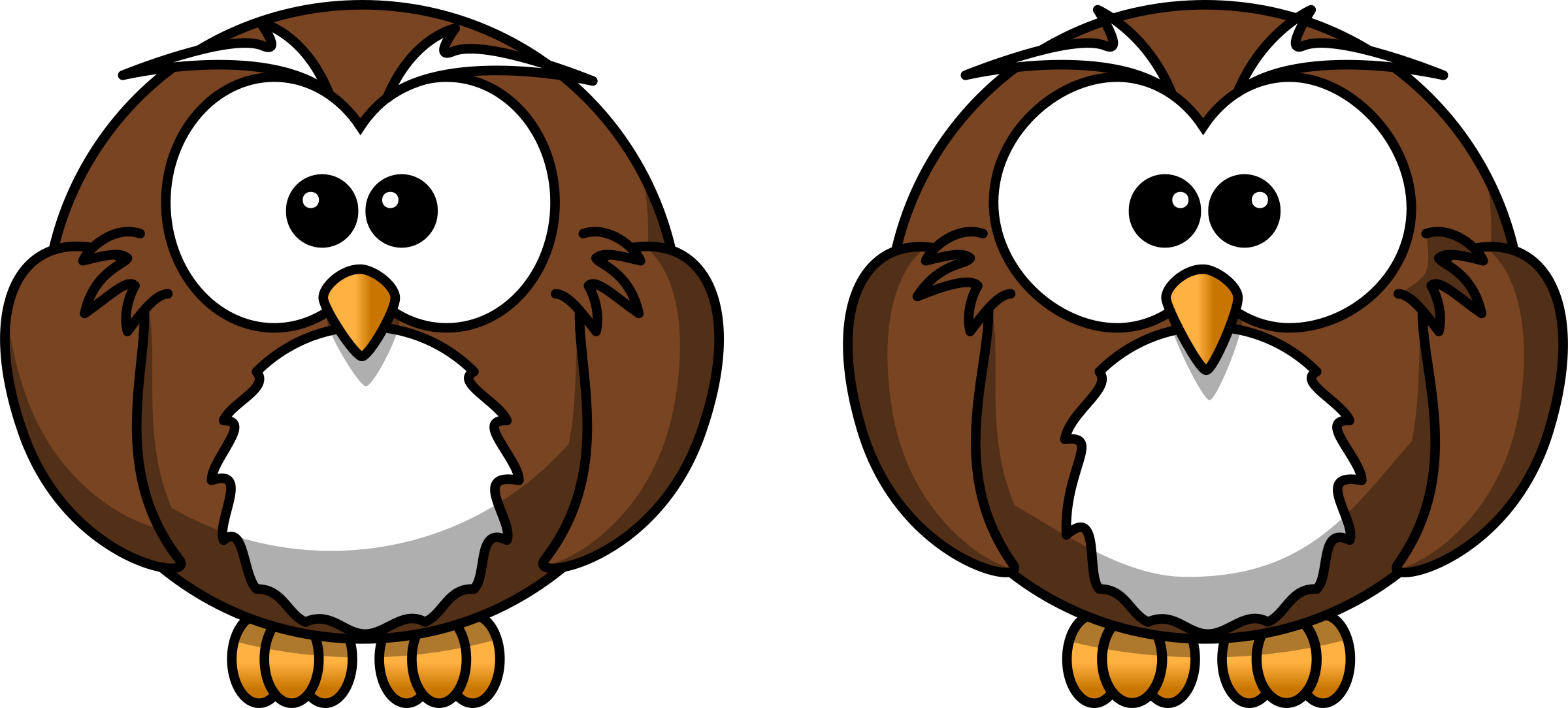 Clipart - Cartoon Owl (2400x1084)