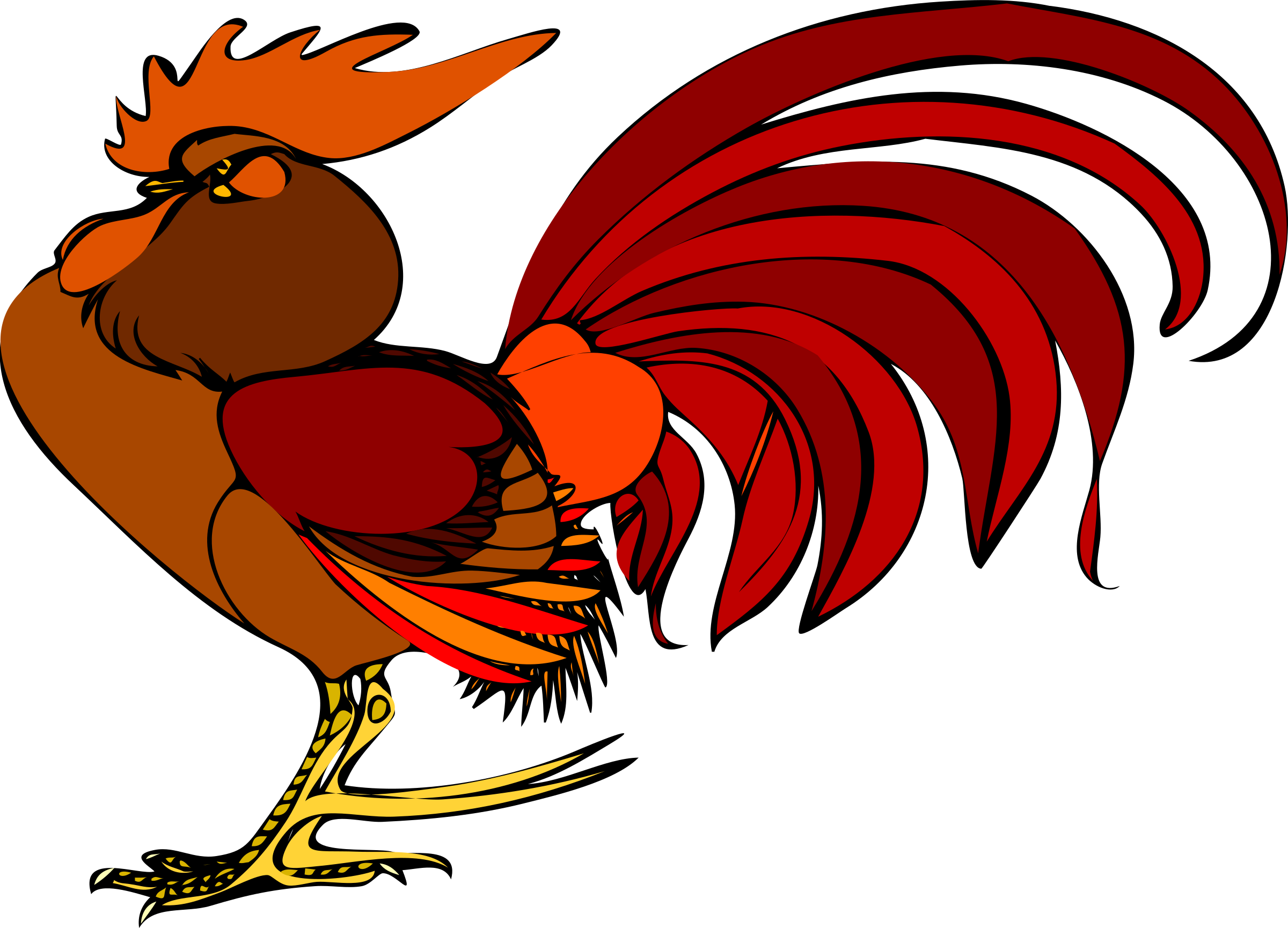 Animal Clipart Rooster - Gallo Clipart (2400x1729)
