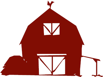 Barn Clipart Transparent - Barn On Stripes Canvas Reproduction (409x375)