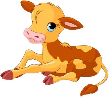Cartoon Farm Animal Clipart - Теленок Рисунок (400x400)