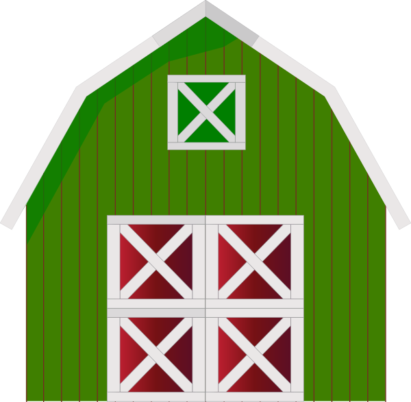 Green Barn Clip Art At Clker - My Barn Throw Blanket (600x587)
