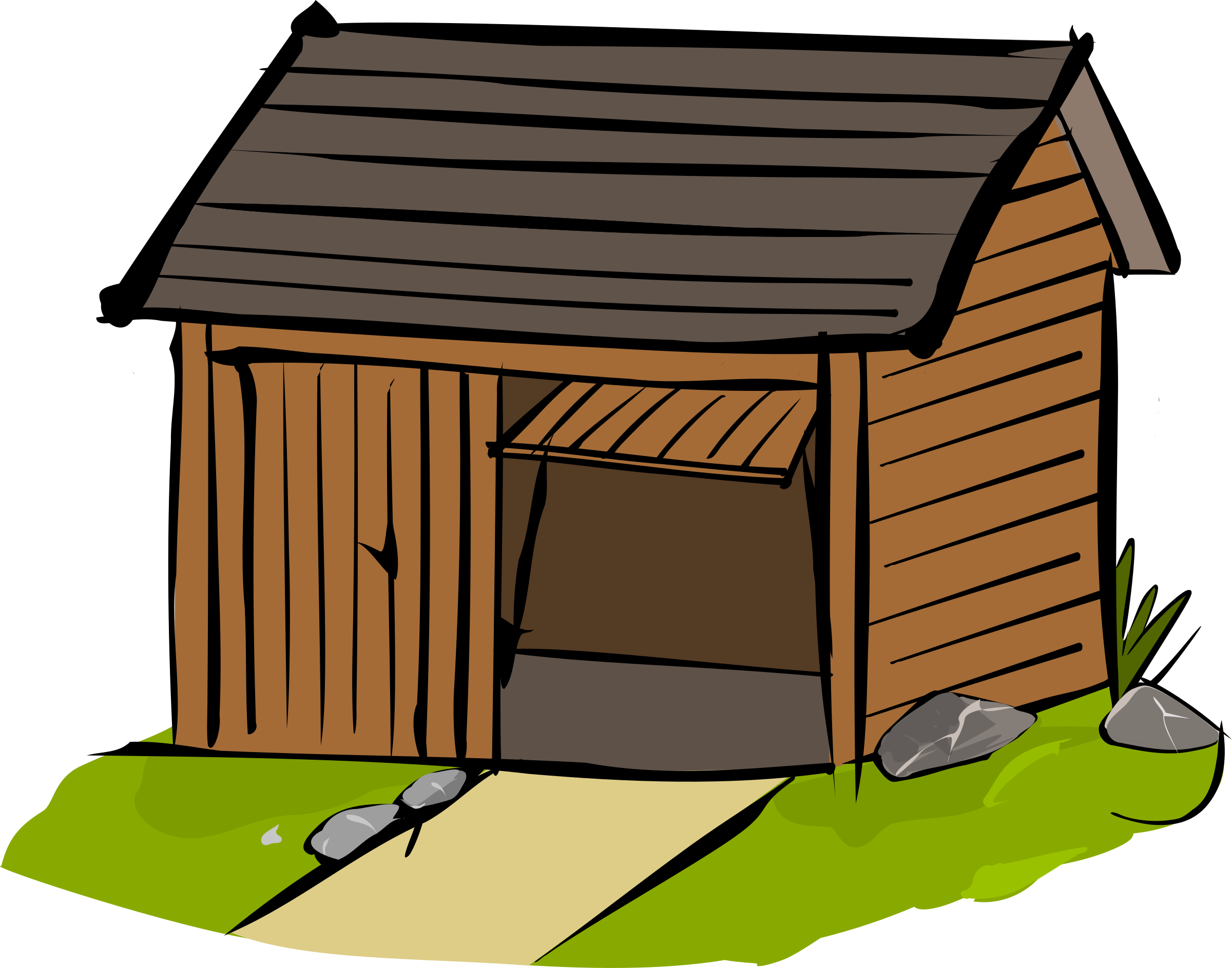 Big Image - Wooden House Clipart (2400x1887)