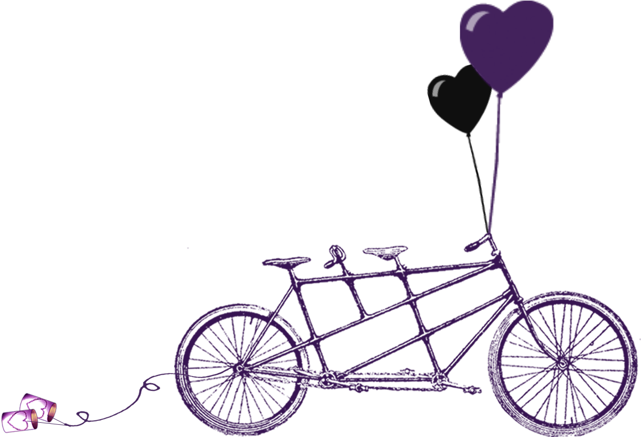 Rustic Wedding Clipart Download Free Clipart - Tandem Bicycle Clip Art (1304x904)