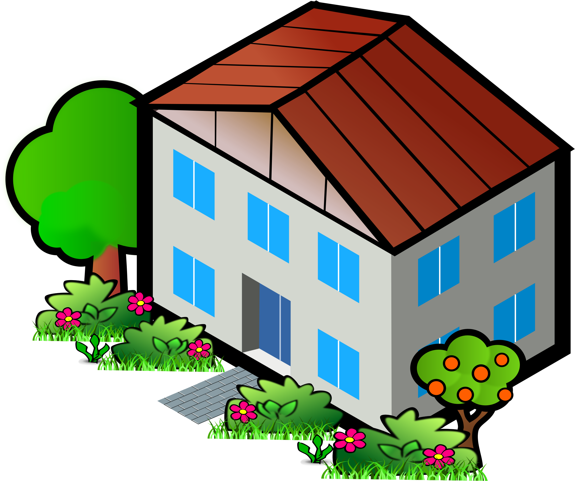 Free Iso City Grey House 3 Free Autumn Barn - Iso House (2400x2034)
