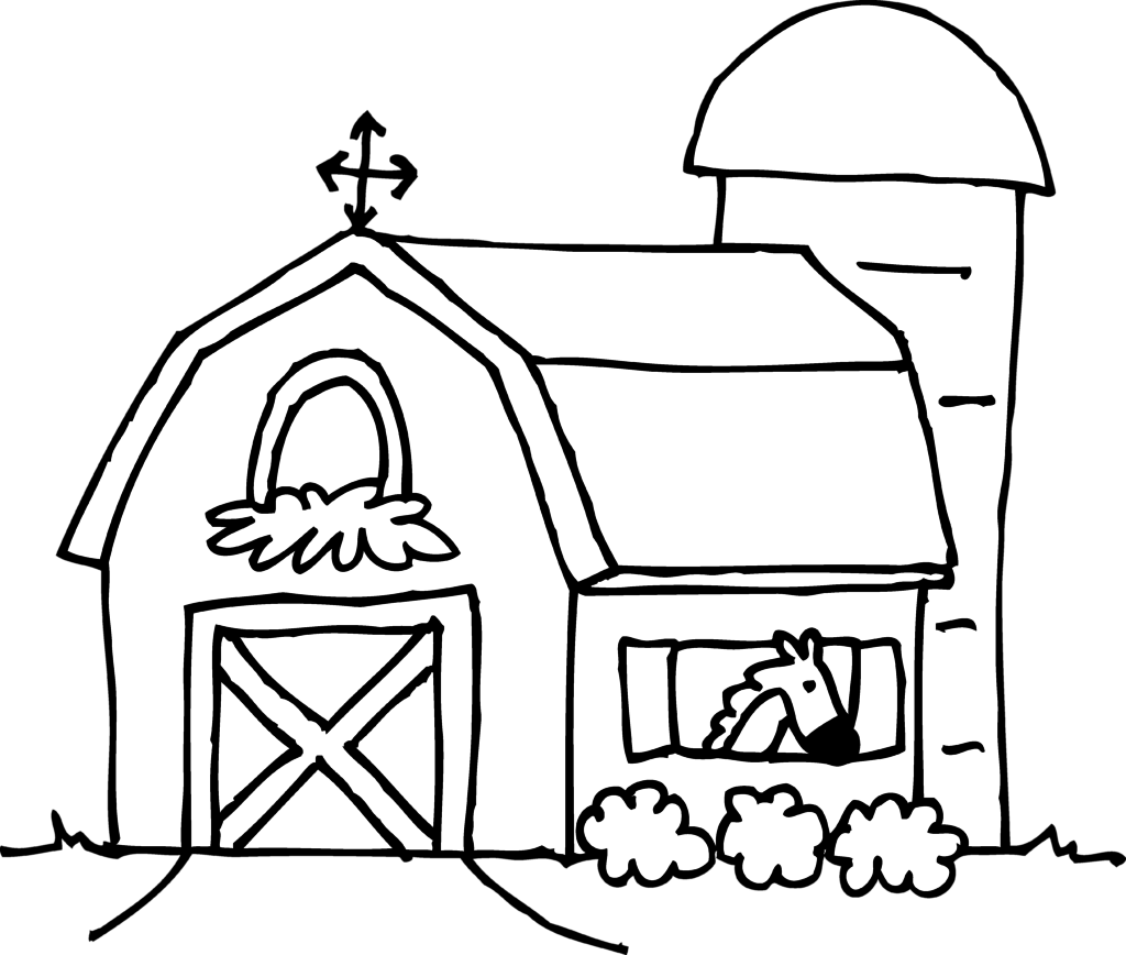 Trend Barn Coloring Page 24 - Barn Coloring Page (1024x868)