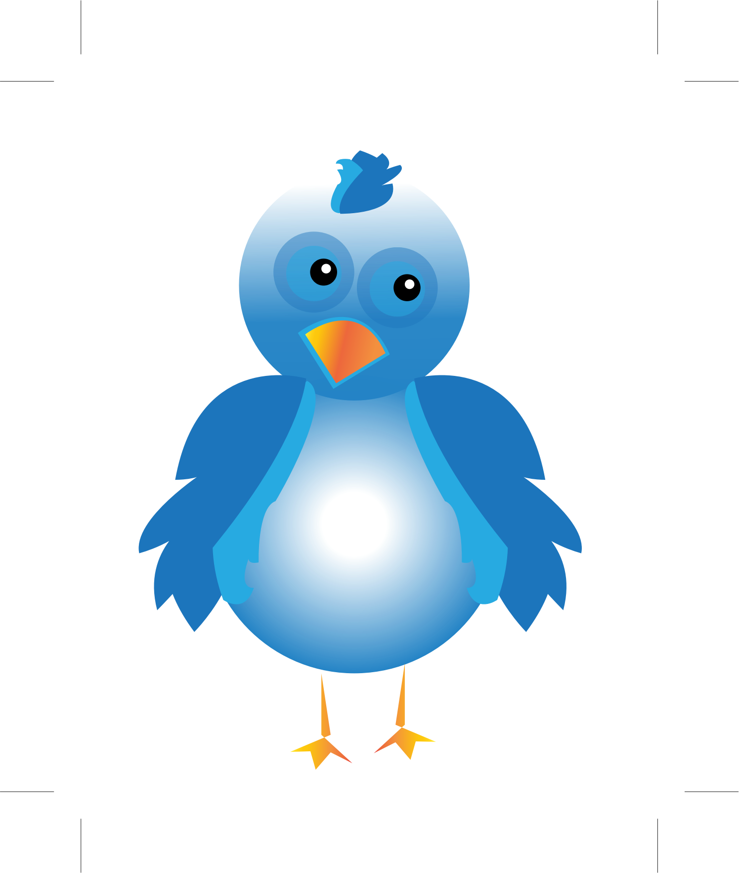 Big Image - Cartoon Bird Blue (1495x1765)