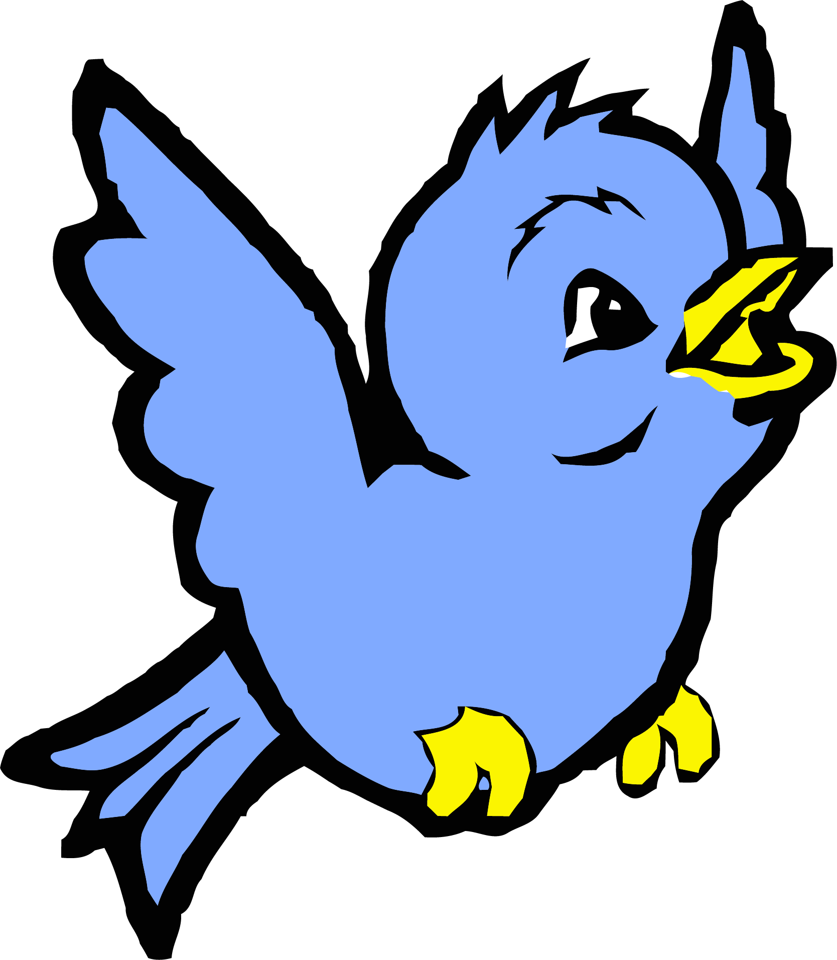 Cornflower Blue Bird Cartoon Clipart Png - Drawings Of Birds (1668x1913)
