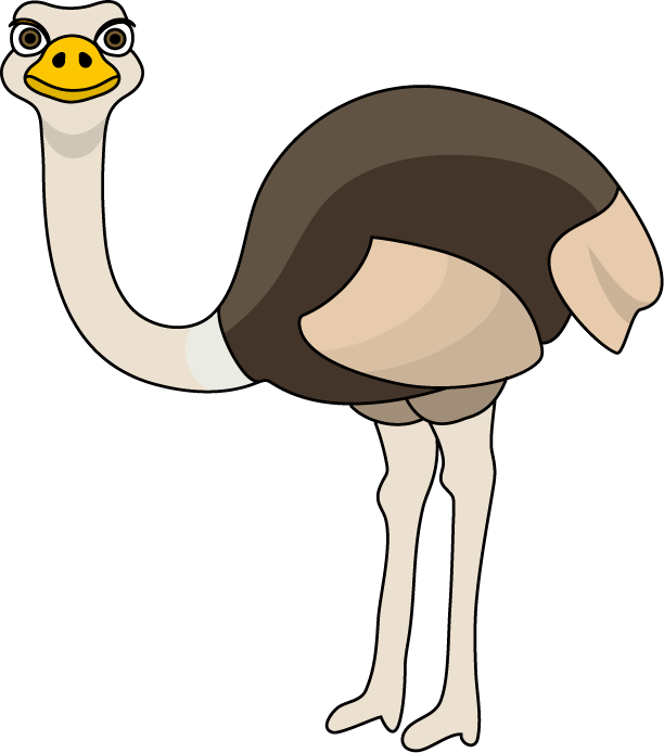 Ostrich Clip Art - Black And White Ostrich (612x694)
