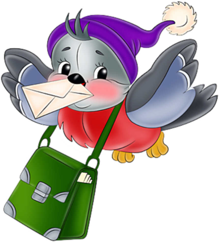 Blue Bird Cartoon Images - Птица Почтальон Пнг (876x980)