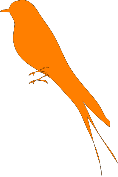 Orange Bird Clipart - Bird Silhouette (396x595)