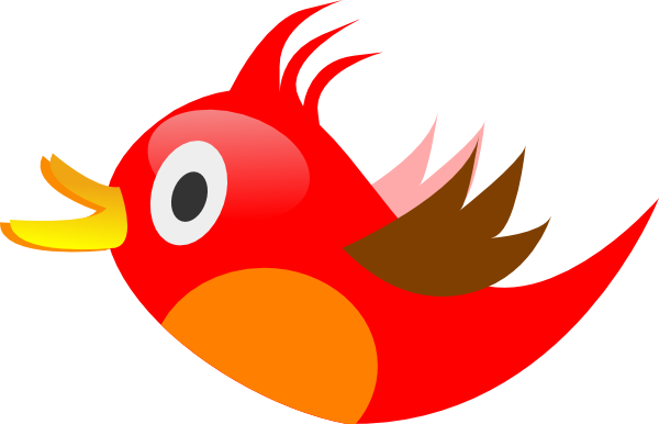 Bird Clip Art - Red Bird Cartoon Png (600x386)