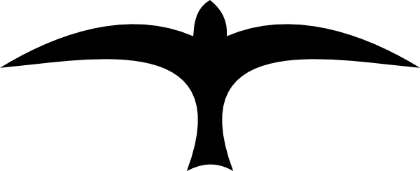 Flying Bird Silhouette Clip Art - Simple Bird Flying Silhouette (600x244)