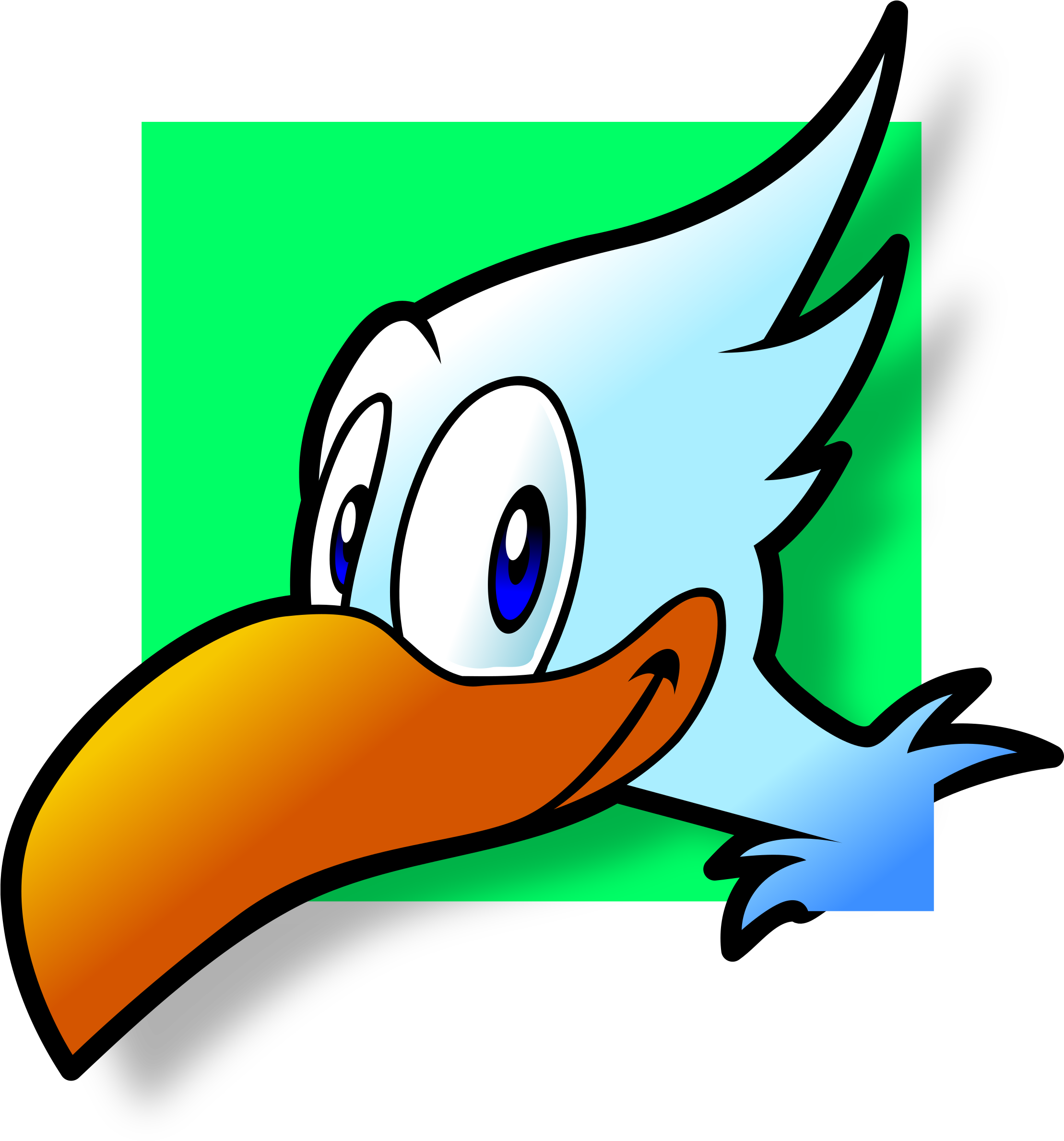 Simple Bird Avatar - Cartoon Bird Beak (2217x2400)