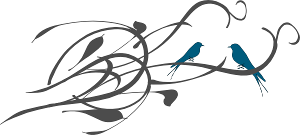 Love Birds On A Branch Clipart - Birds In A Branch Clipart (600x270)