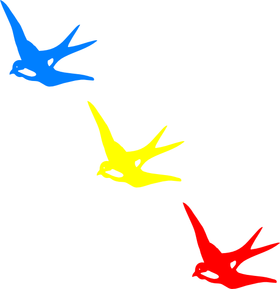 Colored Swallows Clip Art - Swallows Clip Art (576x596)