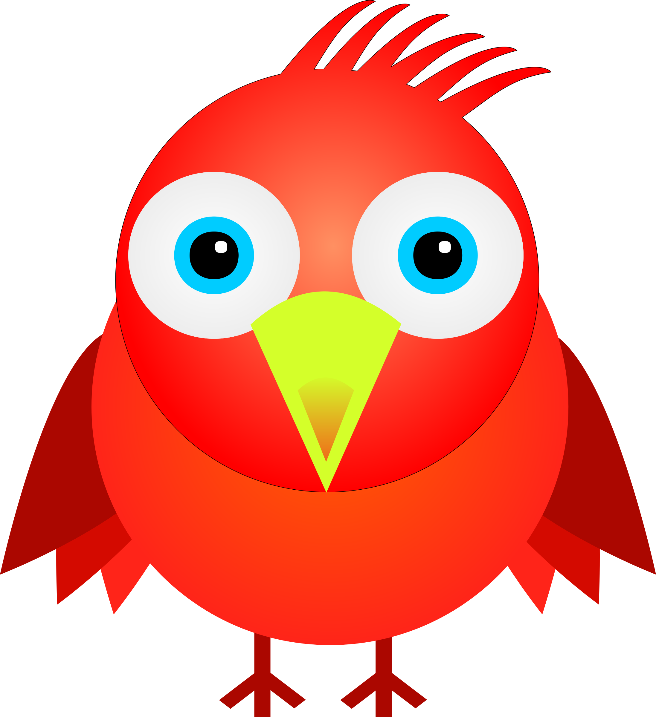 Big Image - Clip Art Red Bird (2194x2400)