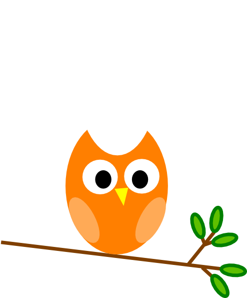 Orange Owl Clip Art At Clker - Owl Clip Art (558x594)