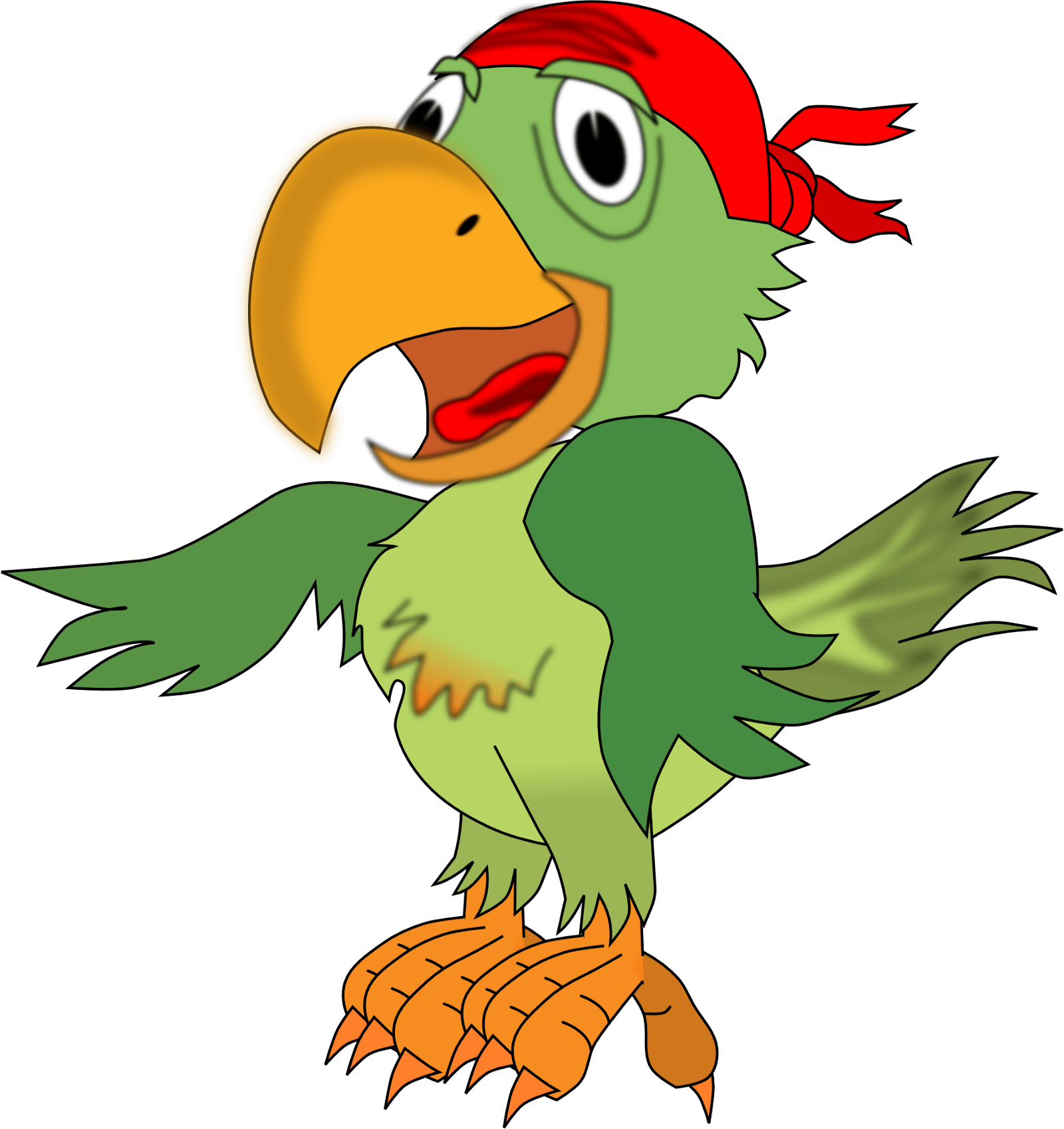 Funny Pirates Cliparts - Pirate Parrot Clip Art (1600x1697)