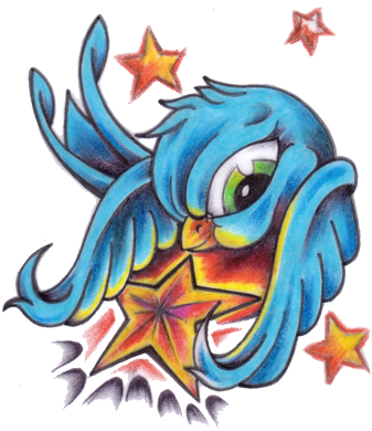 Ganesh Psychedelic Tattoo - Color Tattoo Flash Art (350x389)