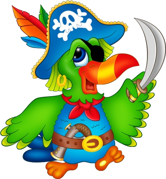Funny Cartoon Bird Image 12 - Loro Pirata Animado (600x600)