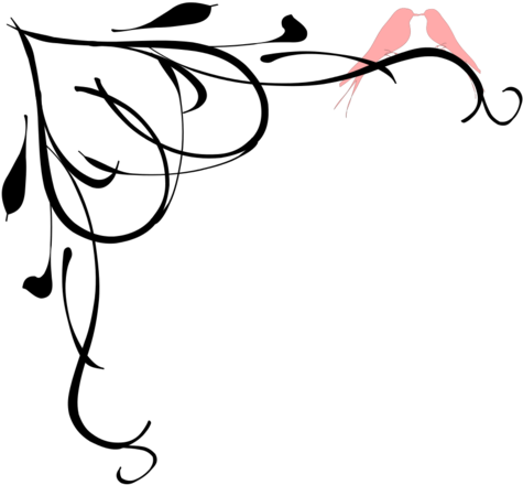 Love Bird Silhouette Clip Art Love Bird Silhouette - Fancy Border Clip Art (700x525)