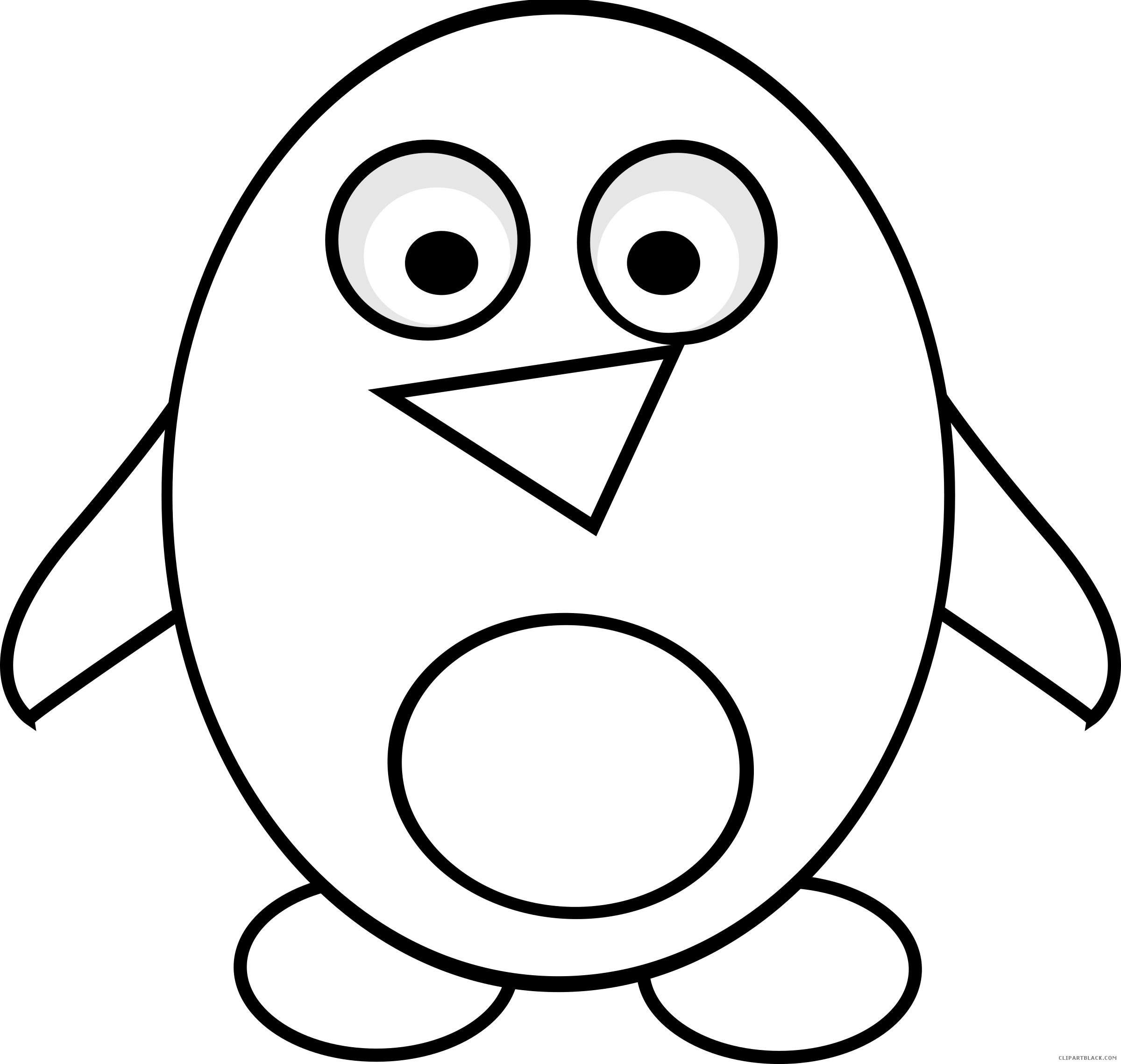 Penguin Outline Animal Free Black White Clipart Images - Penguin Outline (2400x2277)
