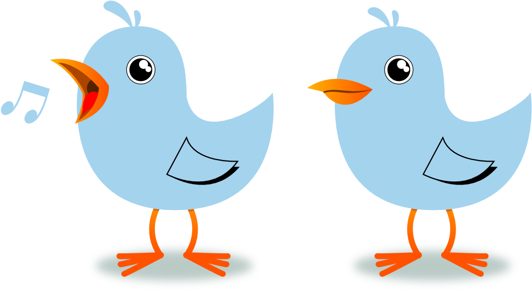 Twitter Birds Singing Musical Light Sky Blue 2 Dingle - 2 Little Dicky Birds Clipart (1111x602)