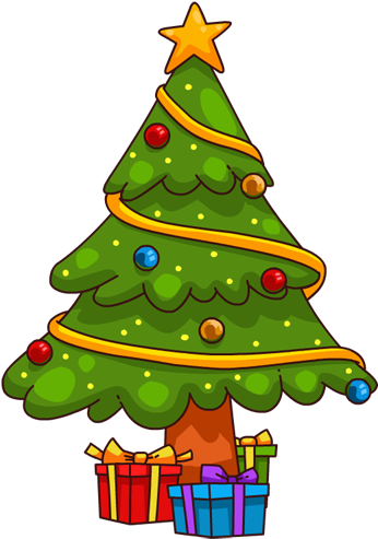 Christmas Tree Clip Art Free Printable - X Mas Tree Cartoon (407x551)