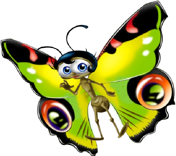 Funny Cartoon Butterfly Images - Dessin De Papillon Rigolo (600x600)