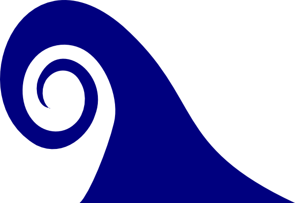 Wave Clip Art At Clkercom Vector Online - Wave Clipart Dark Blue (600x413)