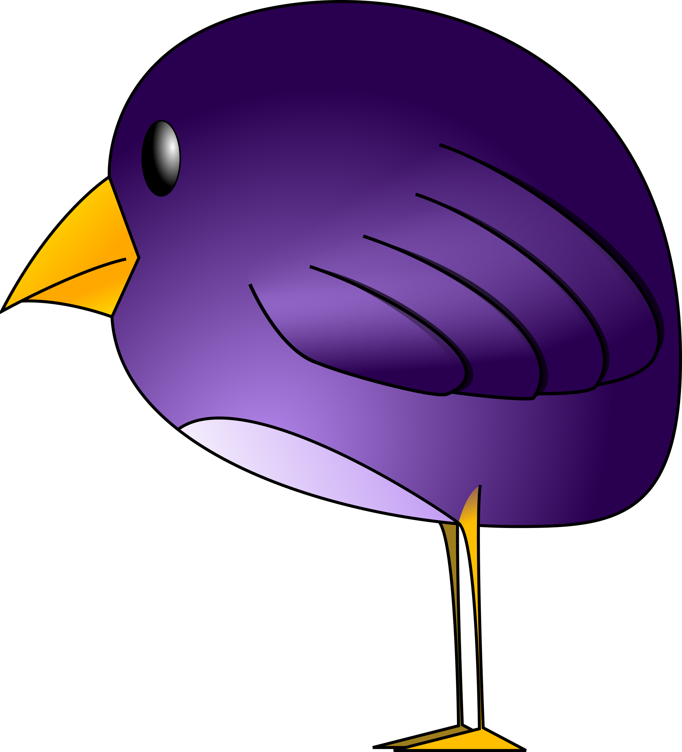 Bird Free Stock Photo Illustration Of A Blue Bird - Cartoon Purple Bird (2176x2400)
