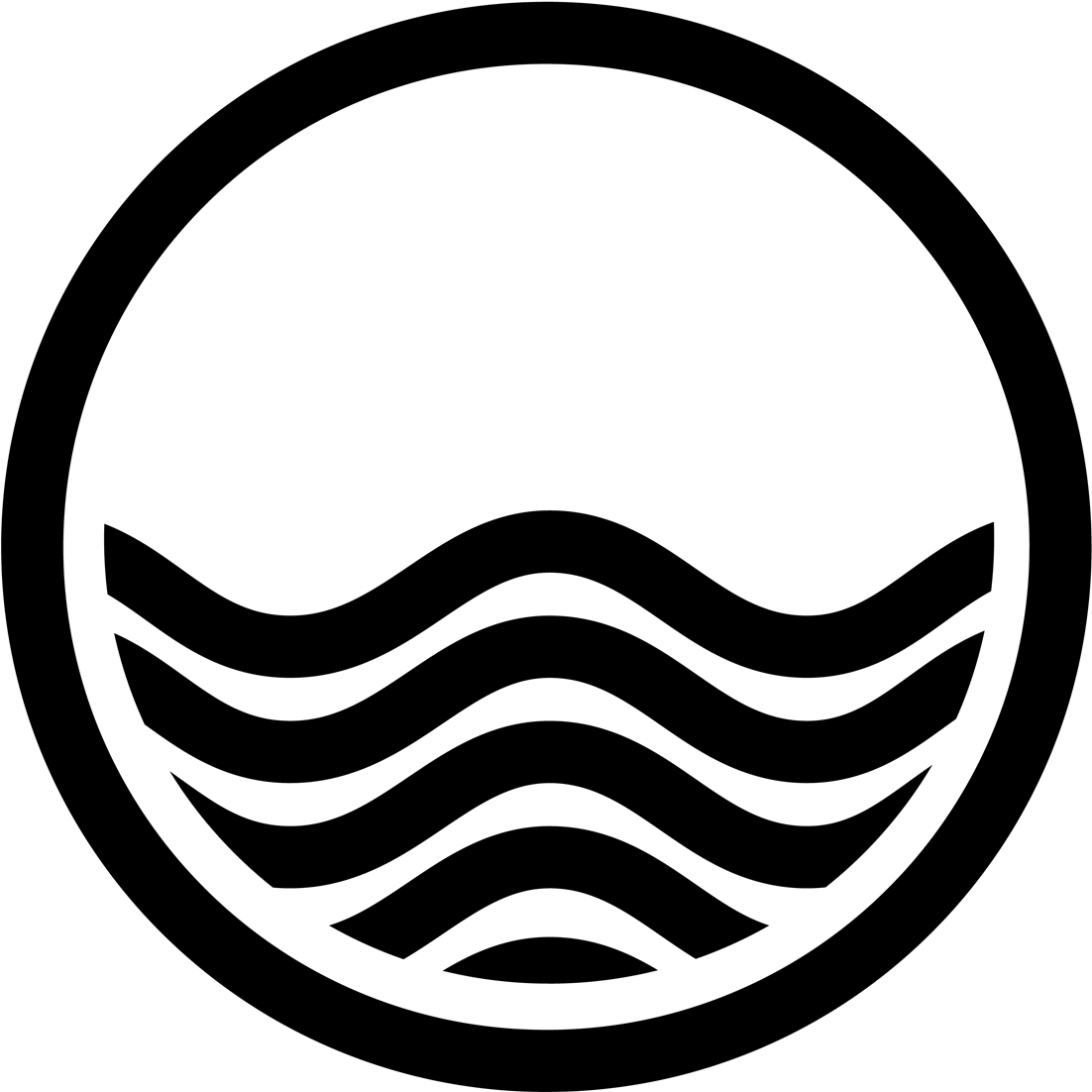 Takedown Radio - Ocean Waves Vector Black (1102x1102)
