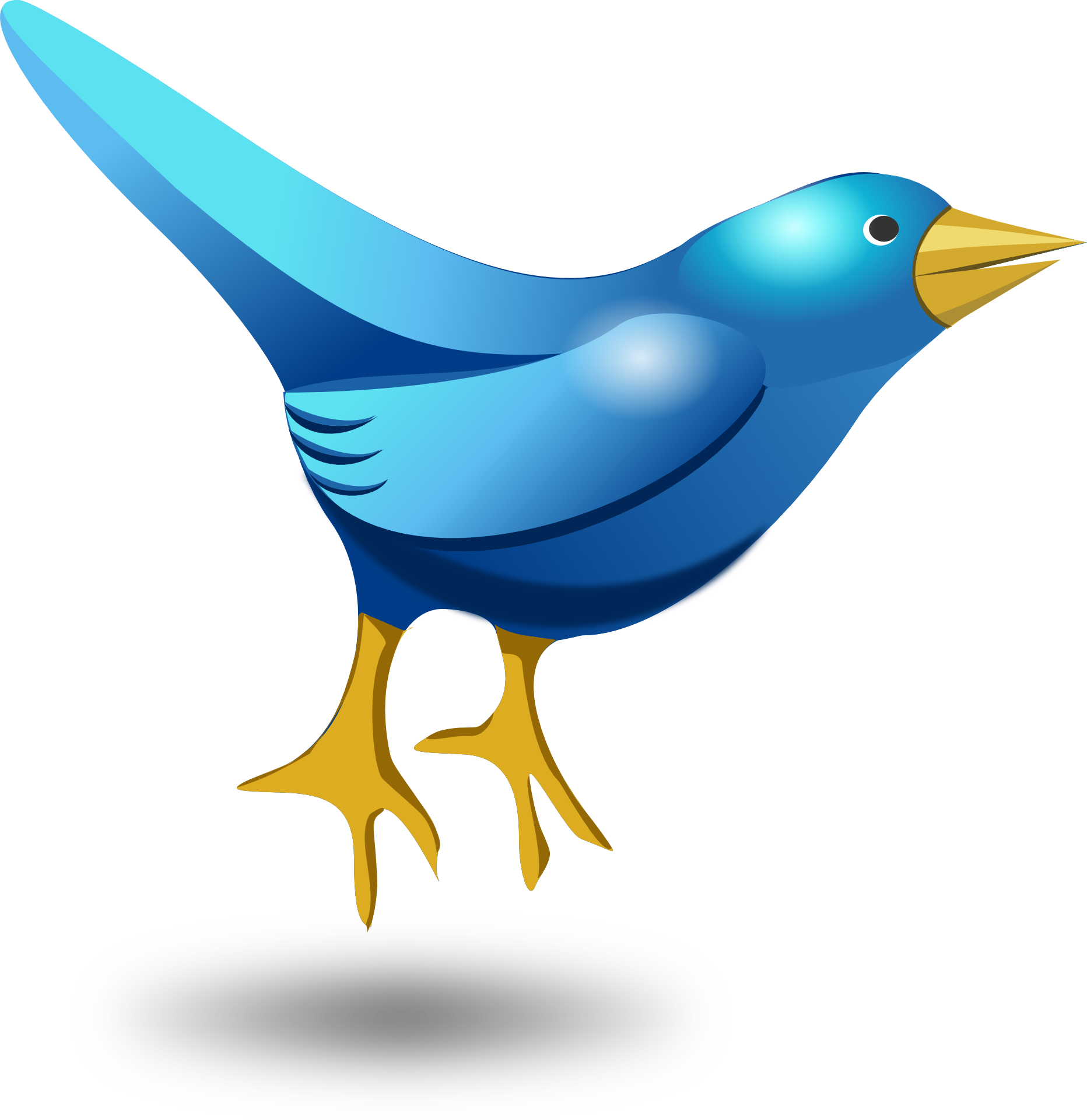 Twitter, Tweet, Bird, Funny, Cute, Blue, Messaging - Bird Cartoon Vector Png (1864x1920)