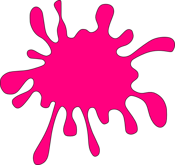 Water Clipart Water Splash - Pink Paint Splatter Clip Art (600x568)
