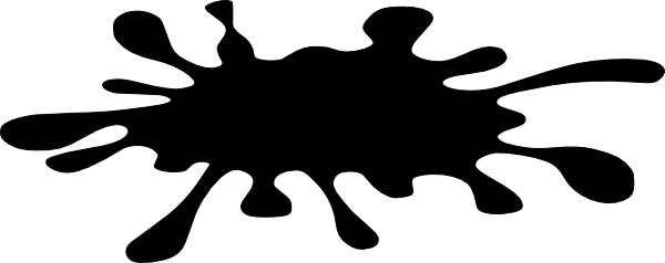 Water Splash Clipart Black And - Black Paint Clipart (600x238)
