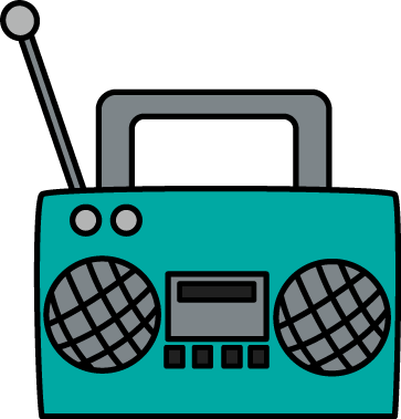 Radio Cassette Player Clip Art - Boombox Clipart (363x379)
