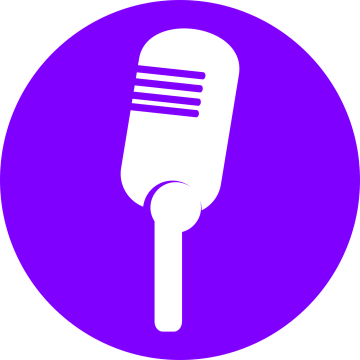 Microphone Clipart Purple - Microphone Png (720x720)