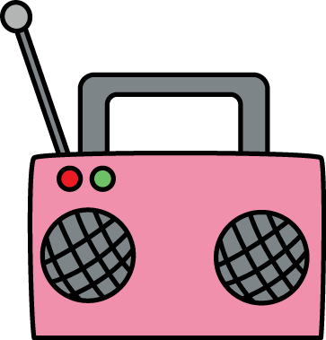 Pink Radio Clip Art - Radio Clipart (363x379)