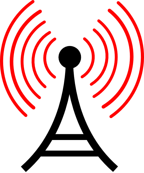 Radio Antenna Red Waves Clip Art At Clkercom Vector - Telecommunications Tower (498x598)