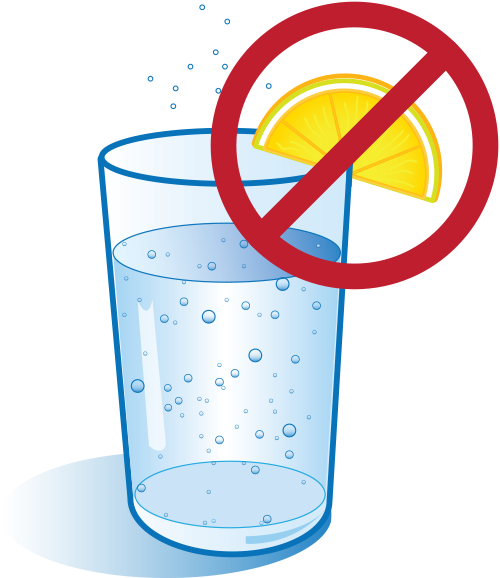 Cartoon Glass Of Sparkling Water, With Lemon Slice, - Water With Lemon Cartoon (500x578)